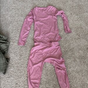 Pink Long Sleeve Top and Pants Set